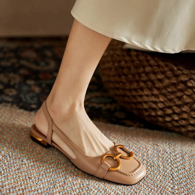 P|H - Slingback Block Heel Loafers Nancy