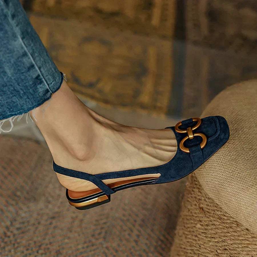 P|H - Slingback Block Heel Loafers Nancy
