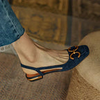P|H - Slingback Block Heel Loafers Nancy